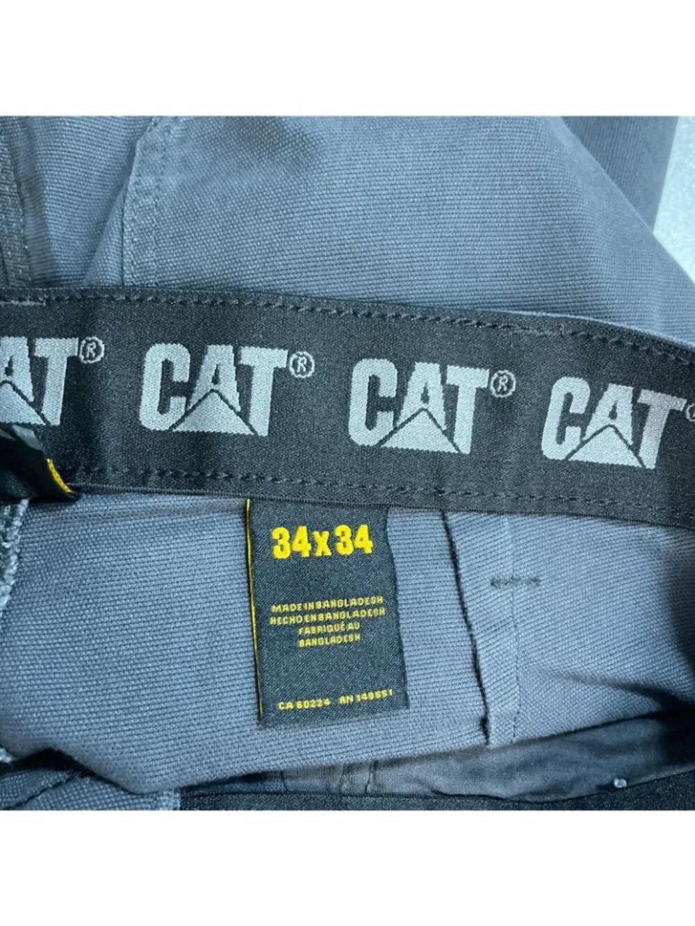 NWT CAT Men's Gray 34x34 Utility Work Canvas Pants Flex Waistband Cargo